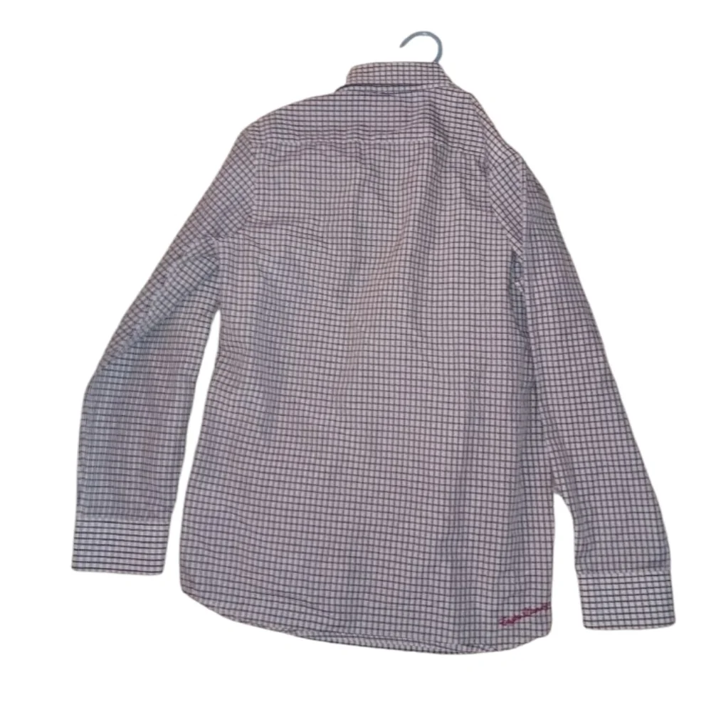 English Laundry Boys Blue Checkered Print Button Up Long Sleeve SZ 14